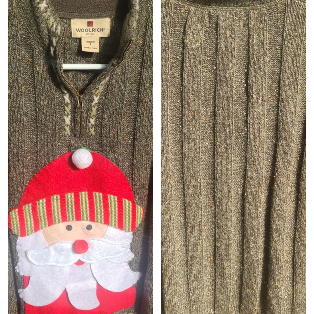 sold WOOLRICH SANTA CHRISTMAS SWEATER SIZE SMALL - Picture 4 of 11